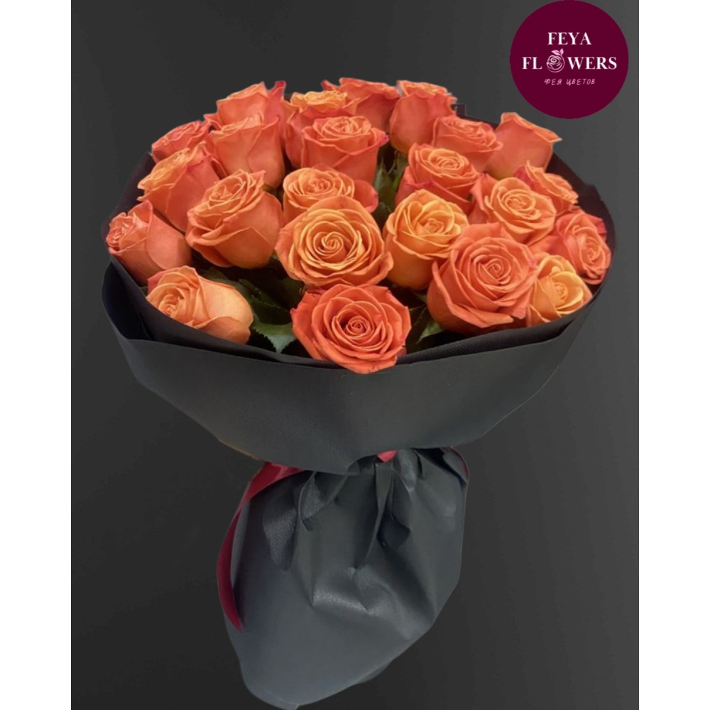 Букет из 25 оранжевых роз