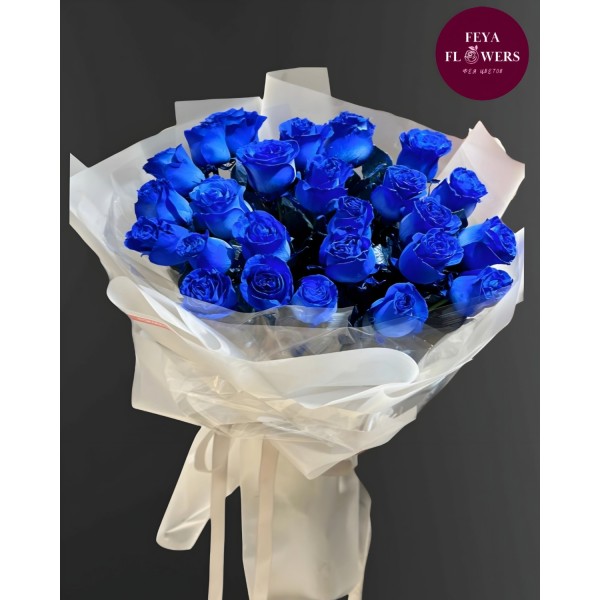 Букет из 25 синих роз